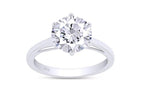Finecreation USA 2ct Round Cut Lab Created Diamond Solitaire Engagement Ring, Sterling Silver 925 (pink, 6)