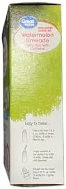 Great Value Watermelon Limeade Powdered Energy Electrolyte Drink Mix with Caffeine. 10 Packets Per Box. 3 Boxes. 30 Total Stick Packets