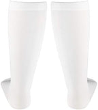 NuVein Medical Compression Stockings, 30-40 mmHg Support, Women & Men Knee Length, Open Toe, White, Small