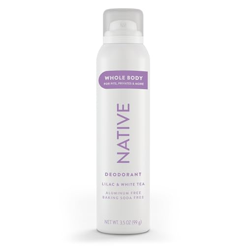 Native Whole Body Deodorant Spray Contains Naturally Derived Ingredients, Deodorant for Women & Men | 72 Hour Odor Protection, Aluminum Free with Coconut Oil and Shea Butter | Lilac & White Tea