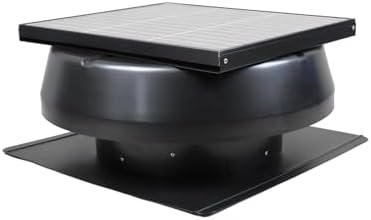 iLIVING HYBRID Ready Smart Thermostat Solar Roof Attic Exhaust Fan, 14", 40-Watt, 1150 CFM, Cools up to 2900 Sq.Ft. Coverage Area, Black