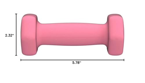 Amazon Basics Neoprene Dumbbell Hand Weights, 2 Pounds, Pair, Pink