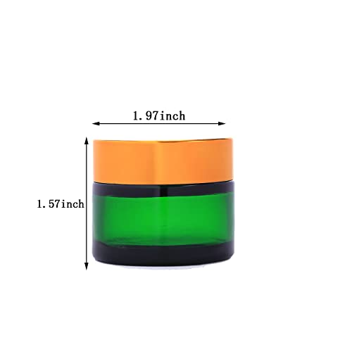 4PCS 1 oz Glass Container Jars with Lids, Small Empty Cosmetic Round Jar for Cream, Lotion (Green)