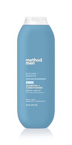 Method Men 2 in 1 Shampoo and Conditioner; Glacier + Granite; 14 oz; 6 pack