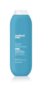 Method Men 2 in 1 Shampoo and Conditioner; Glacier + Granite; 14 oz; 6 pack