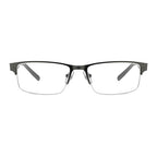 Foster Grant IRONMAN Men's Momentum Rectangular Reading Glasses, GUNMETAL, 2x