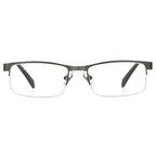 Foster Grant Men's Lamar Rectangular Reading Glasses, Gunmetal/Transparent, 59 mm