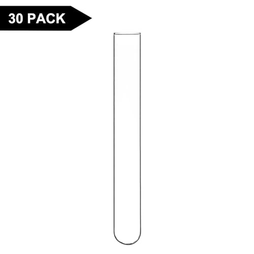 stonylab Glass Test Tubes, Transparent Borosilicate Glass Round Bottom Test Tubes with 20 mm Diameter and 150 mm Length for Lab Use, 30-Pack
