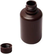 Othmro 8Pcs 4.3oz Plastic Containers Lab Chemical Reagent Bottles 125ml Small Mouth Liquid Solid Storage Bottles Round Sample Storage Containers Sealing Bottles with Cap for Food Stores Brown
