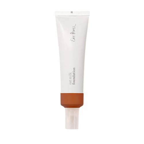 Ere Perez - Natural Oat Milk Liquid Foundation | Breathable, Buildable, Med-Full Coverage, Dewy | Peach Extract, Vit. E | Vegan, Cruelty-Free, Clean Beauty (Mocha | gold-dark neutral, 1fl oz | 30ml)