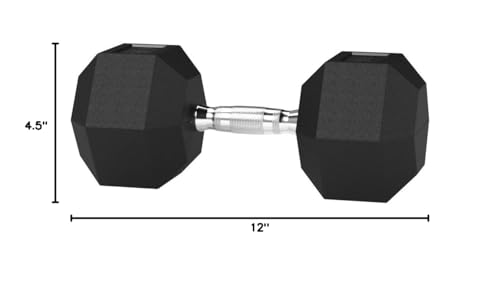 Amazon Basics Rubber Hex Dumbbell Hand Weight, 15 Pounds, Single