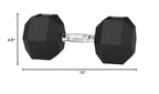 Amazon Basics Rubber Hex Dumbbell Hand Weight, 15 Pounds, Single