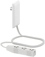 LIDER Flat-Face Outlet Extender with 3 Receptacles, Ultra-Thin Wall Plate Plug with Cord Extender and 3-Outlet Power Strip, 3ft Cord, LWE3-315-W, ETL-Listed, White