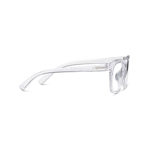 Peepers by PeeperSpecs Women's to The Max Square Blue Light Blocking Reading Glasses, Clear, 49 + 1.5