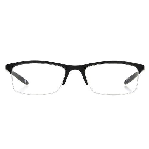 Foster Grant Men's Paolo Square Reading Glasses, Black/Transparent, 59 mm + 1.25
