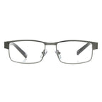 Foster Grant Men's Leo Square Reading Glasses, Gunmetal/Transparent, 59 mm + 2