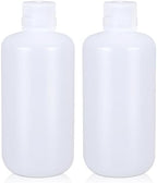 1000ml/33.8 oz Narrow Mouth Round Chemical Container, Plastic Leak Proof HDPE bottle, Lab Reagent Bottles, Water Sample Bottles (2 Pcs)