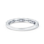 Drizzle Jewels 1Ct Round & Baguette Lab Created Diamond Tension Half Eternity Wedding Band Ring, 14K White Gold Finish (White, 9.25)