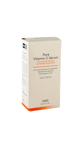 PURITO Pure Vitamin C Serum 60ml / 2.0 fl.oz., Natural Ingredients Serum, Vitamin C, Vegan & Cruelty Free, Hypoallergenic, Calming, Fragrance-free, Korean Skin Care