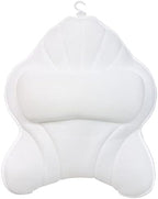 Extra Thick Large Bath Pillow with Neck,Back,Head Support for Bathtub, Spa, Soaking White(19''x15'')