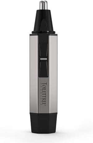 ToiletTree Products Nose Hair Trimmer with LED Light - Stainless Steel, Heavy-Duty Casing - Ear & Nose Hair Trimmer - Men's Grooming Trimmer for Beard, Eyebrows, and Ears