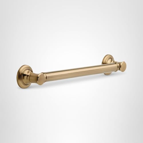 Delta Traditional (1-Pack) 18" Shower Grab Bar Seniors ADA Compliant Champagne Bronze 450 lb Capacity Bathroom Safety Handle for Shower, Bathtub | Wall Mounted Balance Assist, Grip Bar 41618-CZ