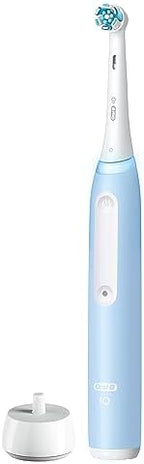 Oral-B iO Deep Clean Rechargeable Electric Powered Toothbrush, Icy Blue with iO Series 3 Limited, 2 Brush Heads and Travel Case - Pressure Sensor to Protect Gums - 3 Cleaning Settings - 2 Minute Timer