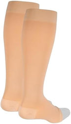 NuVein Medical Compression Stockings, 30-40 mmHg Support, Women & Men Knee Length, Open Toe, Beige, X-Large