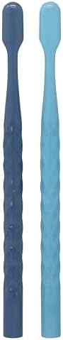 Oral-B Brilliance Premium Whitening Toothbrush with Plaque Eraser, Medium, Sky Blue and Gray, 2 Count