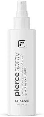 BRIOTECH Pierce Pro Piercing Aftercare Spray, Gentle Hypochlorous Acid Spray, Calm Redness & Itch, Reduce Bumps & Crust, Zero-Contact, No Rinse, No Residue HOCl Spray, 4 fl oz