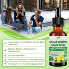 Cortisol Supplement Liquid Drops, 17-In-1 Cortisol Detox W. Magnesium Glycinate