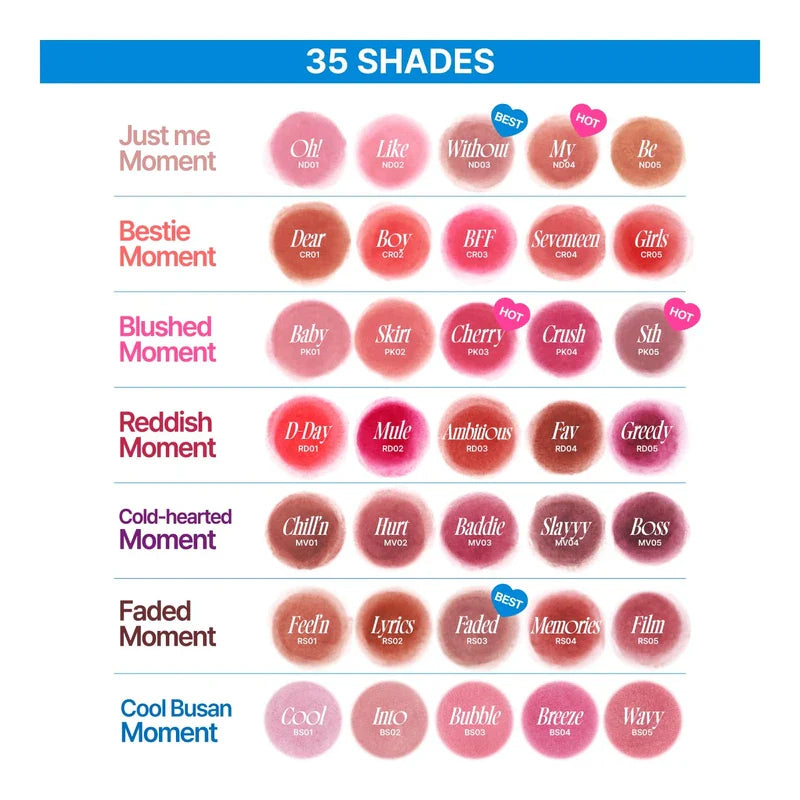fwee Blurry Pudding Pot | Airbrushed Blush & Lip, Buildable Pigment, Long-lasting, Lightweight, Easy to Blend, Natural Soft Matte Finish - Faded (Dusty Rose) | 0.17 oz