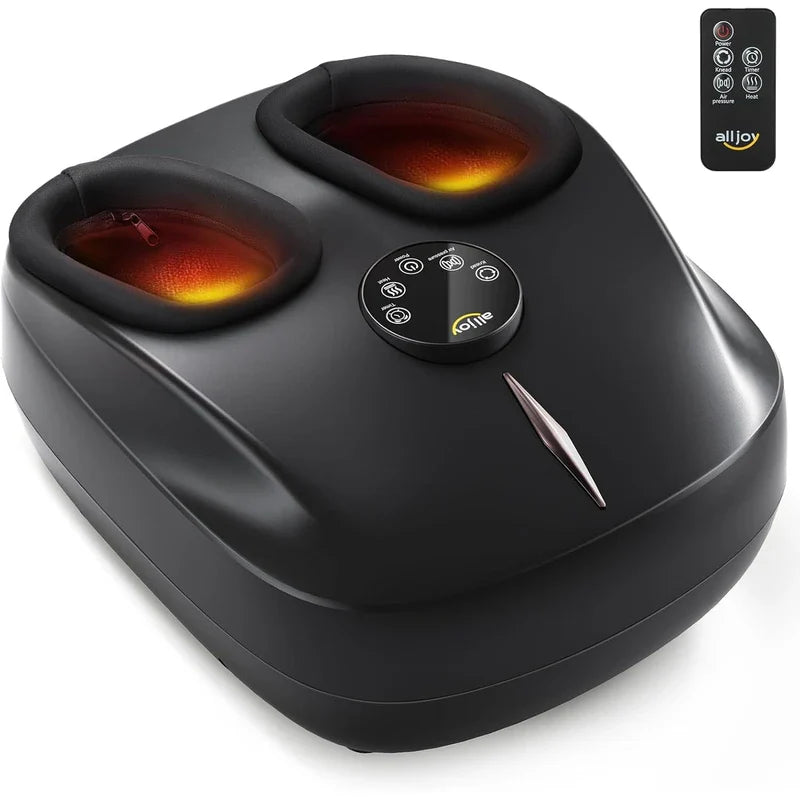ALLJOY Foot Massager Machine with Heat, Shiatsu Foot Massager with Remote Control, Deep Kneading for Plantar Fasciitis Neuropathy, UP to Men Size 13, Gifts for Women Men