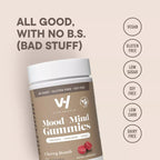 VitaHustle Mood + Mind Gummy Supplement with Chaga, Reishi Mushrooms, 50 Count