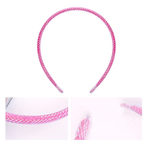 Candygirl Shiny Headbands for Girls Sparkle Headbands for Women 1 cm Satin Covered Plain Headbands Colorful Plastic Headbands (10pcs multicolored)