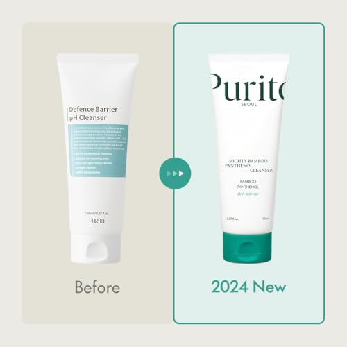 PURITO Mighty Bamboo Panthenol Cleanser, Gentle Face Wash for Moisturizing, for Sensitive Skin, Vegan & Cruelty-Free Face Cleanser150ml / 5.07 fl. Oz.