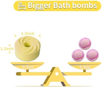 Bath Bombs Blow Bubbles, shea Butter Dry Skin,Moisturize,Bath Gift Set for Women,Organic Bath Ball for Boys and Girls,6pcs Lemon