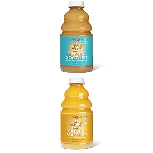 Bundle of Lemon and Honey Gingerade and Turmeric Gingerade Ginger Soother by The Ginger People – 32 Oz (2pk Bundle)