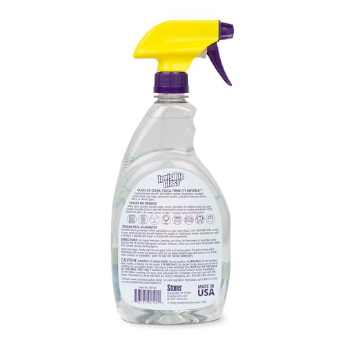 Invisible Glass 92194-6PK Premium Glass and Window Cleaner Spray – Cleans Glass, Windows, Mirrors, Shower Doors, and More – Streak-Free, Ammonia-Free, Tint-Safe – 32 fl oz (Pack of 6)