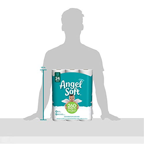 ANGEL SOFT Toilet Paper Bath Tissue, 12 Double Rolls, 260+ 2-Ply Sheets Per Roll