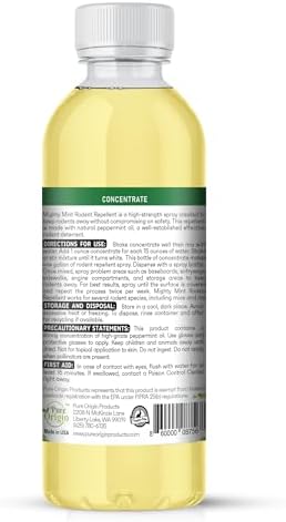 Mighty Mint 8 oz Peppermint Rodent Repellent Concentrate - Makes 1 Gallon - Natural Spray for Rats, Mice, and More.