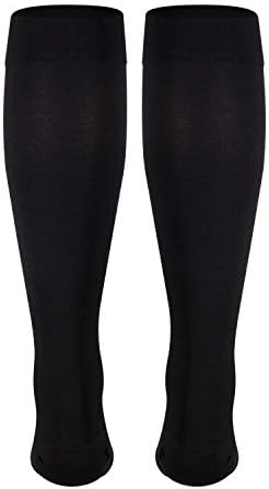 NuVein Medical Compression Stockings, 20-30 mmHg Support for Women & Men, Knee Length, Closed Toe, Black, Large