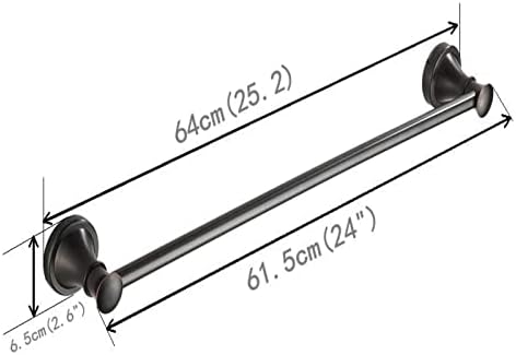 Towel Rails Solid Brass Towel Rack with Bar for Bathroom Shelf Wall Mounted, Oil Rubbed Bronze, 61.5 cm/Toilet Brush Set (Color : Toilet Brush Set) (Single Towel Rail b)