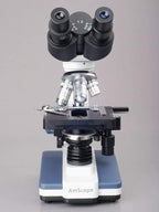 AmScope B120 Series Student & Professional LED Binocular Compound Microscope - 40X-2500X Magnification - Includes 3MP USB Camera & Siedentopf Head