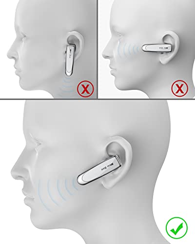 New bee Bluetooth Earpiece V5.0 Wireless Handsfree Headset 24 Hrs Driving Headset 60 Days Standby Time with Noise Cancelling Mic Headsetcase for iPhone Android Laptop Truck Driver, White