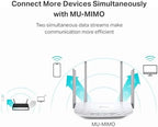 TP-Link AC1200 WiFi Router (Archer A54) - Dual Band Wireless Internet Router, 4 x 10/100 Mbps Fast Ethernet Ports, EasyMesh Compatible, Support Guest WiFi, Access Point Mode, IPv6 & Parental Controls