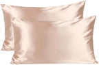 Yanibest Satin Pillowcase, Silk Pillow Cases for Hair and Skin with Zipper, Queen Pillow Cases Set of 2 for 20"x30", Exquisite Packaging for Women Men