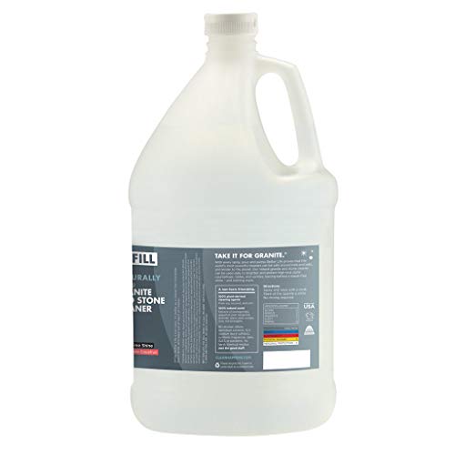 BETTER LIFE Granite Cleaner and Polish - Stone Countertop Cleaner for Marble, Quartz, Slate, Concrete Surfaces or Floors - Streak-Free Granite Stain Remover - 1 Gal Refill, Pomegranate & Grapefruit