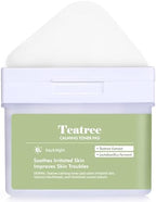 DERMAL Teatree Calming Toner Pad - Korean Toner Pad for Calming & Acne Improvement with Zinc PCA - Vegan Gauze Tencel Square Pads - High Capacity, 120 Sheets