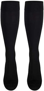 NuVein Medical Compression Stockings, 20-30 mmHg Support for Women & Men, Knee Length, Closed Toe, Black, Large
